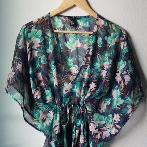 Sheer floral cover up